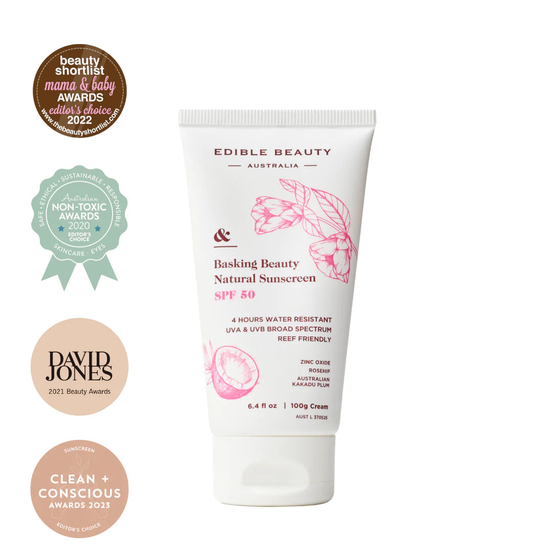 Edible Beauty Basking Beauty Natural Sunscreen SPF 50 100g CLEARANCE