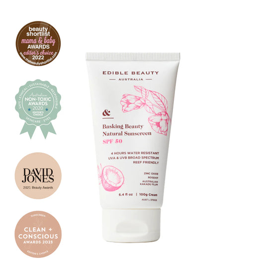 Edible Beauty Basking Beauty Natural Sunscreen SPF 50 100g CLEARANCE